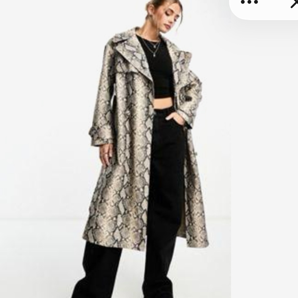 ASOS Snake-Print Trench Coat